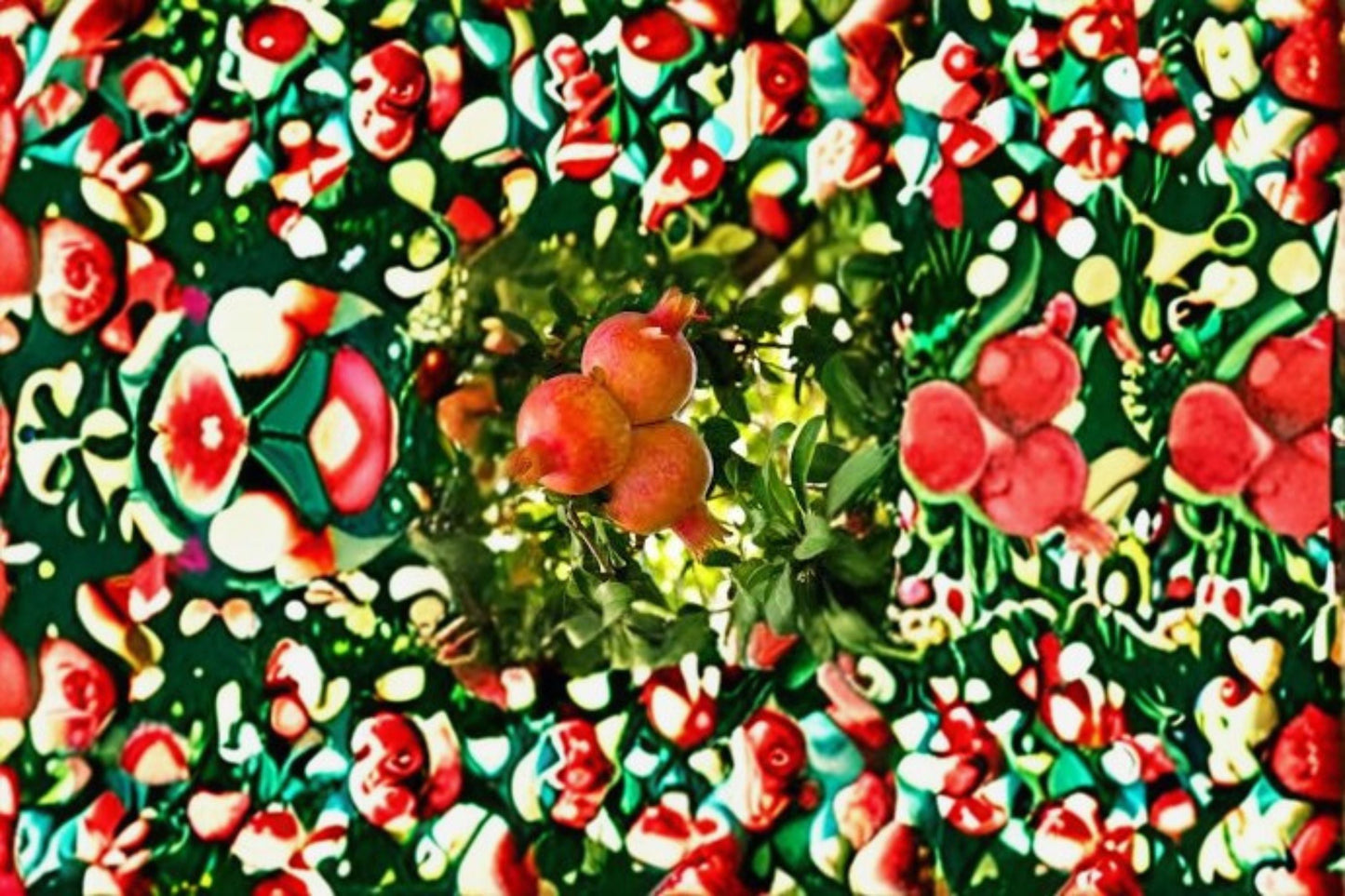 Wonderful Pomegranate Plant – Punica granatum ‘Wonderful’ – Fruit-Bearing Shrub with Red Blossoms and Green Foliage