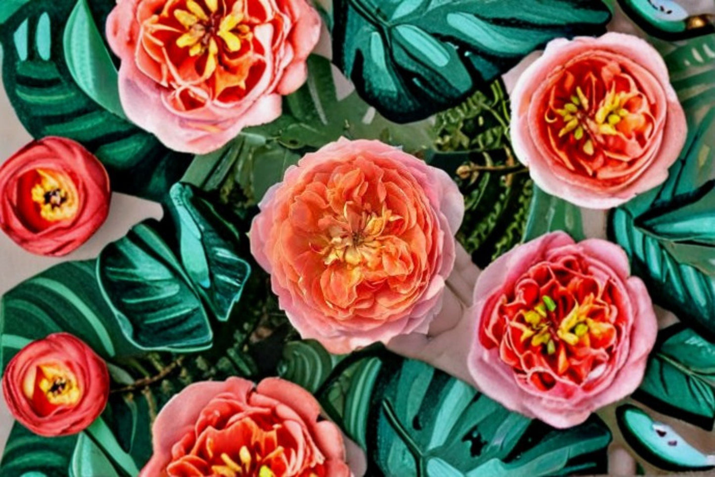 Candy Antike Rose Live Plant – Yellow Pink Antique Garden Rose – Hardy flowering shrub Rosa ‘Candy Antike’