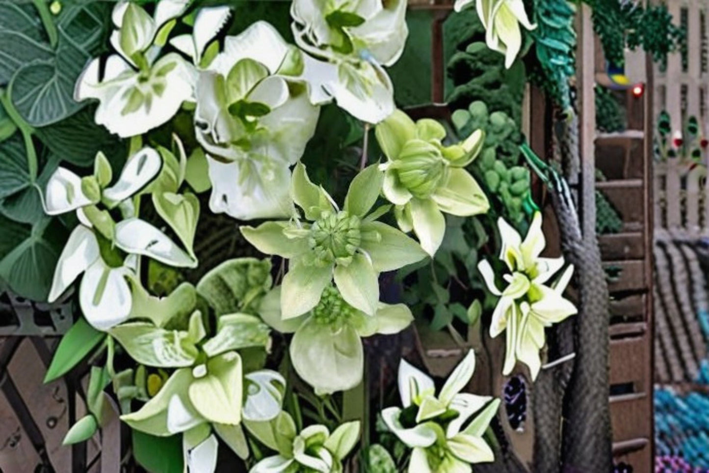Alba Plena Clematis Live Plant – White Double Flower Climbing Vine, Garden Trellis, Well-Drained Soil, Sunny to Partly Shaded, Clematis montana