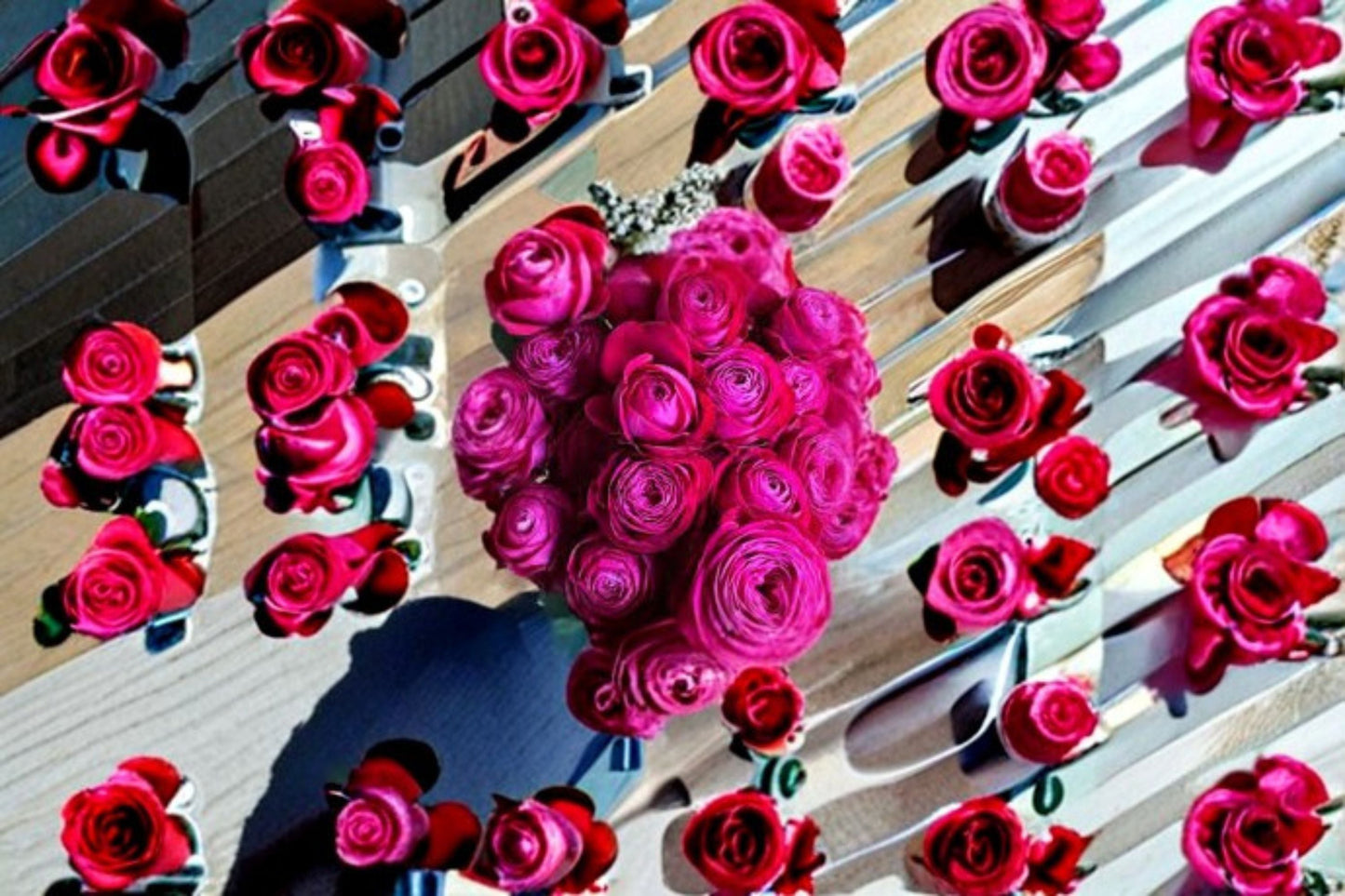 Dima Bombastic Rose Live Plant – Magenta Cherry Red Spray Cut Rose – Vibrant Garden and Indoor Flowering Plant