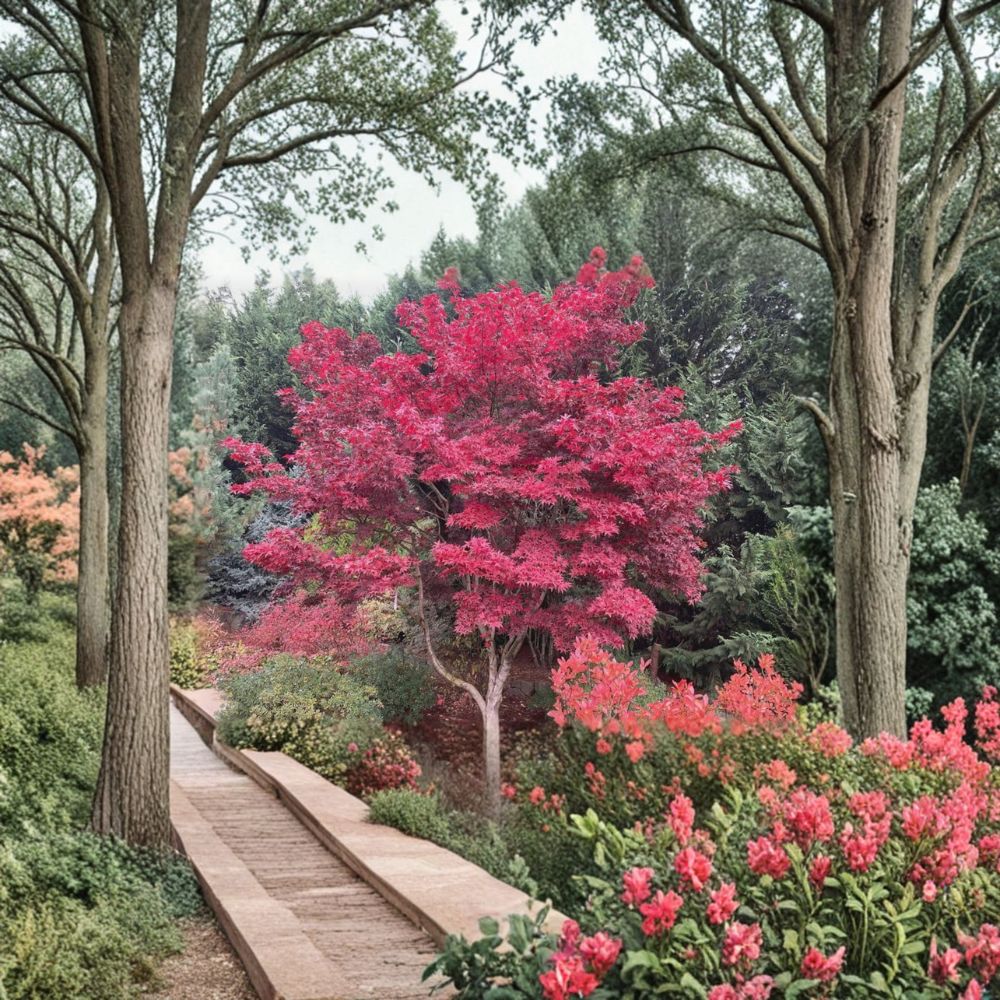 Fireglow Japanese Maple Tree – Acer palmatum ‘Fireglow’ Live Tree in #3 Container, Bright Red Foliage, Upright Maple, 15–20 Inches