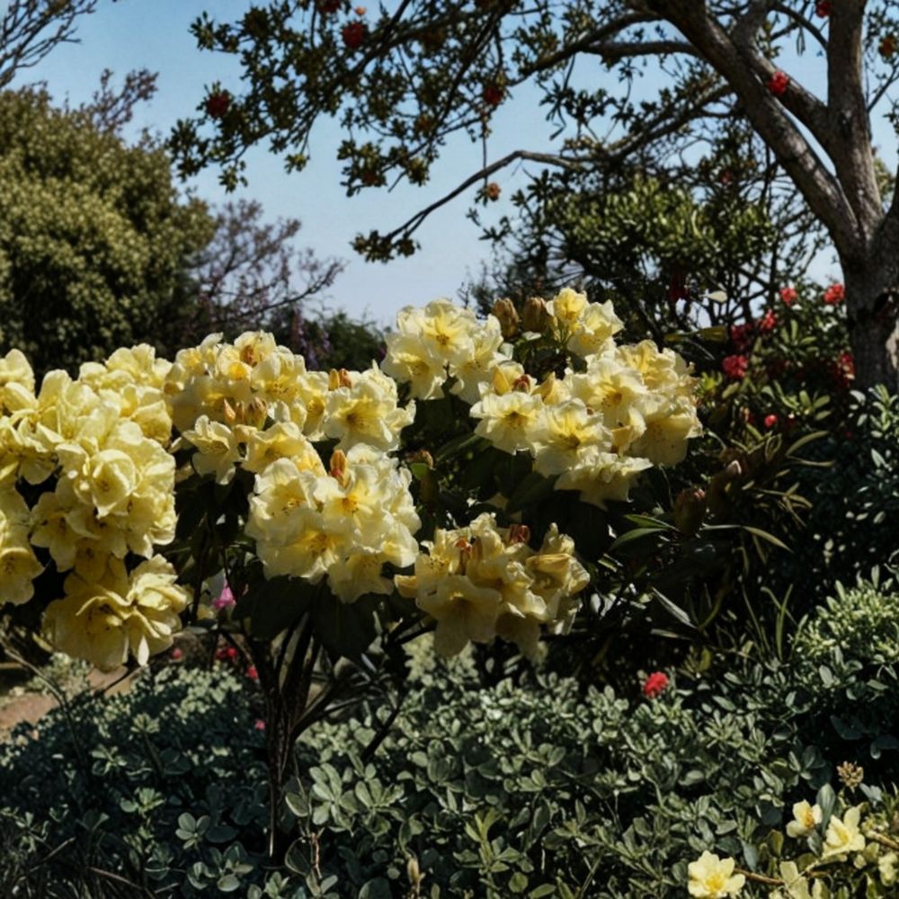 Rhododendron ‘Karen Triplett’ Live Evergreen Shrub | Yellow Blooming Cold Hardy Landscape Plant | #2 Container Grown