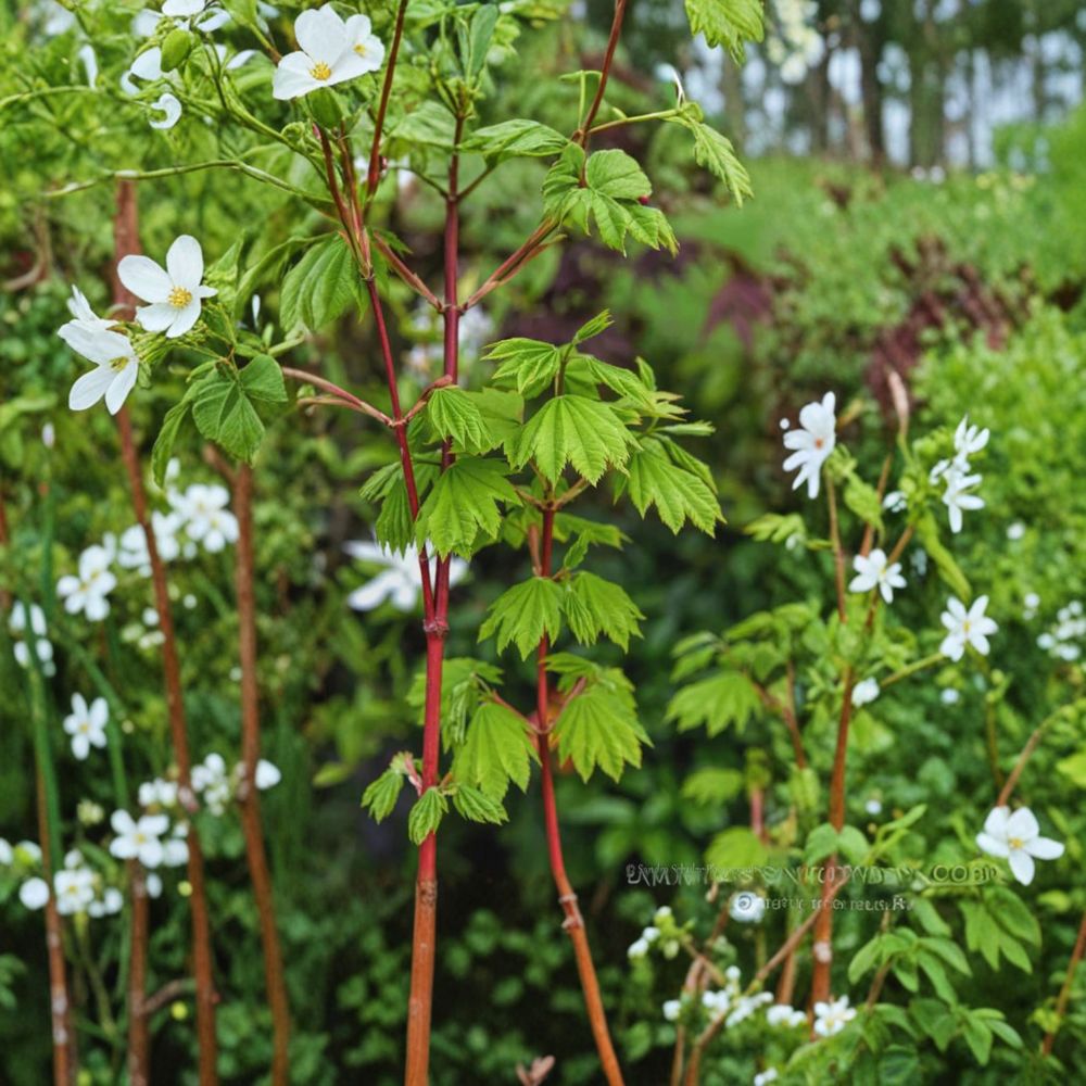Acer circinatum Pacific Fire Red Bark Vine Maple in #3 Container – Rare Japanese Maple Relative with Lush Foliage