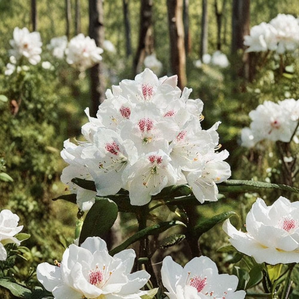 Rhododendron ‘Jolly Jim’ – Compact Evergreen Shrub with White Spring Blooms – #3 Container Size, Rhododendron indicum