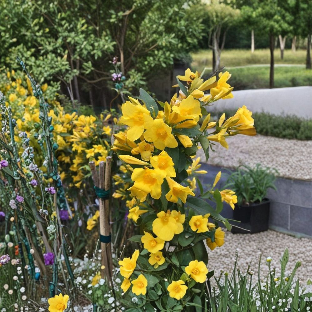 Carolina Jessamine Plants – 15 Live Vines in 3.5" Pots – Yellow Jasmine Climbing Vine – Gelsemium sempervirens for Outdoor Garden