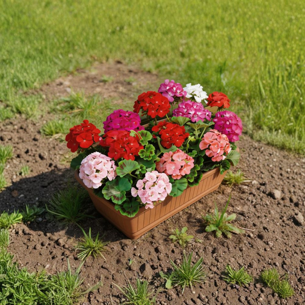 Geranium Flower Seeds – 100 Pelargonium Mix for Patio & Garden, Colorful Container Flowers, Easy to Grow Seeds