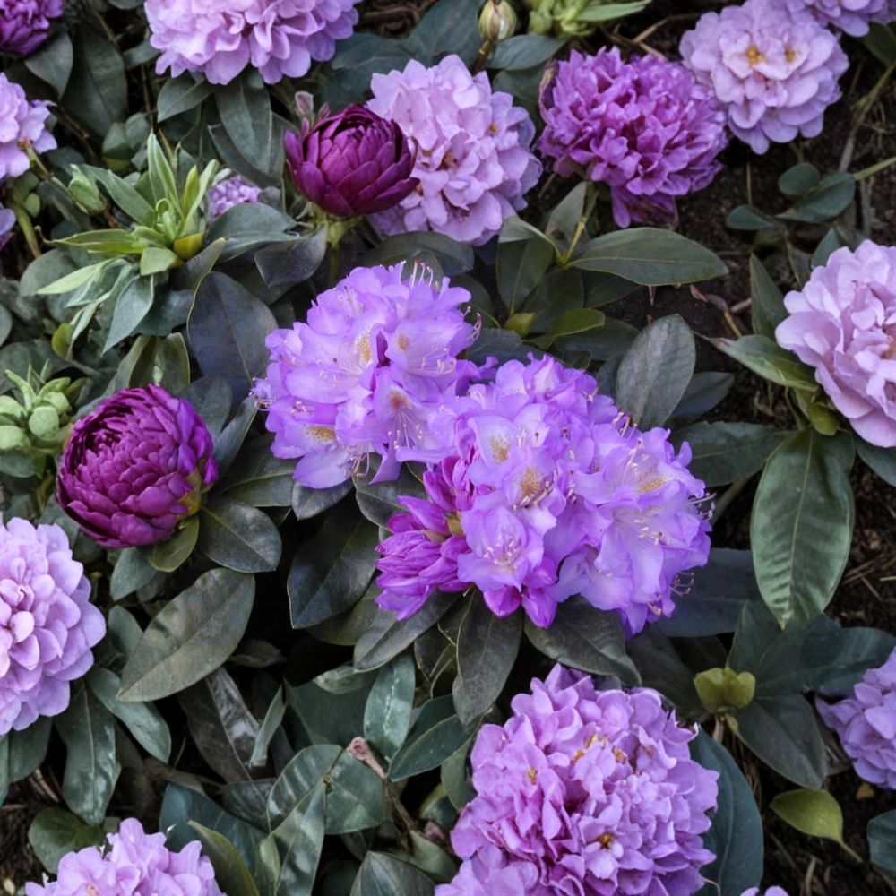 Rhododendron ‘Minnetonka’ Live Evergreen Shrub | Purple White Gold Blooms | Cold Hardy Field Grown 12–15 Inches Wide
