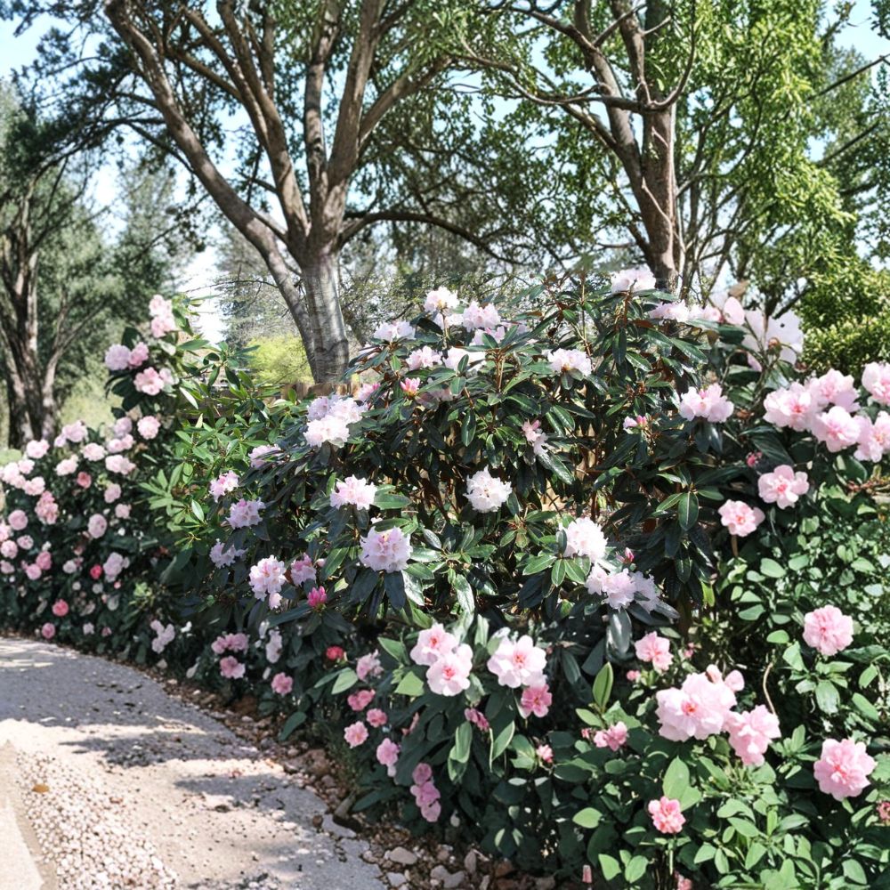 Rhododendron ‘Teddy Bear’ Live Evergreen Shrub, Pink Blooming, Compact Hardy Plant, Container Grown, Fuzzy Foliage, Landscape Accent