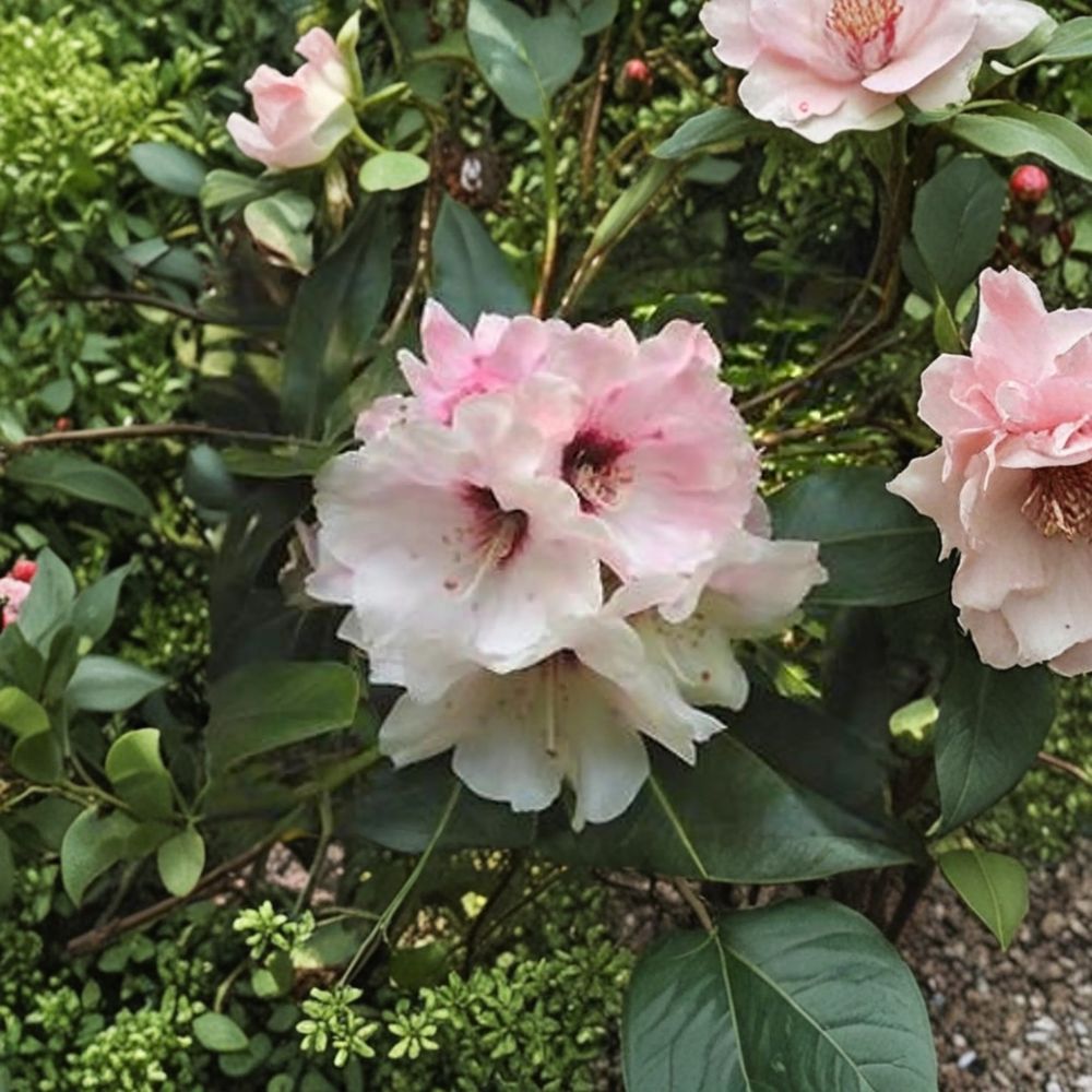 Rhododendron ‘Bronze Wing’ Live Evergreen Shrub | Dwarf Compact Plant with White & Pink Blooms | Bronze Foliage | #2 Container Grown
