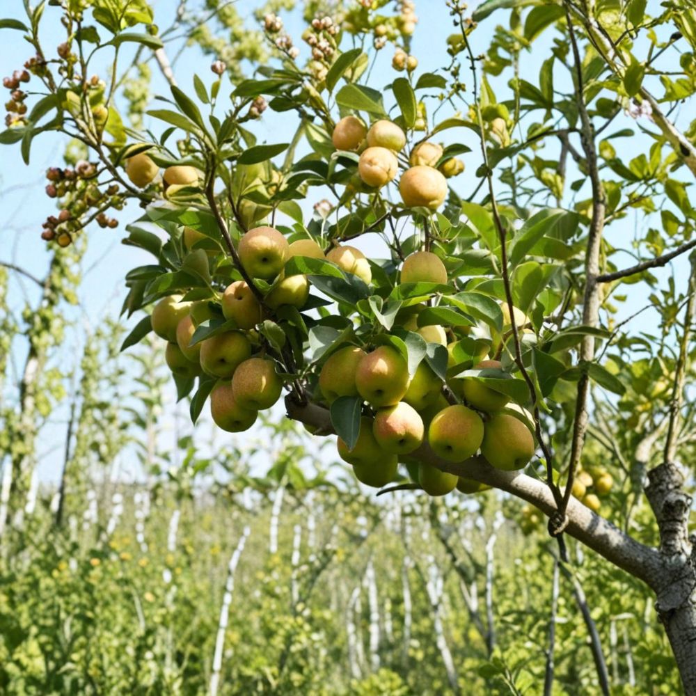 Fragrant Pear Tree – Pyrus pyrifolia Live Asian Pear Tree in Nursery Pot | Sweet Juicy Pear Variety | Premium Fruit Tree