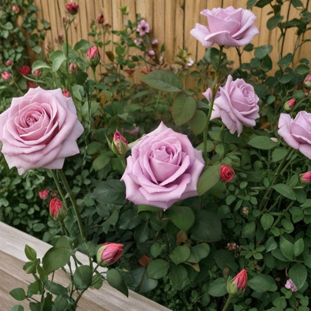 Blue Girl Hybrid Tea Rose Live Plant – 1 Gallon Mauve Lavender Fragrant Garden Rose Bush with Repeat Blooms