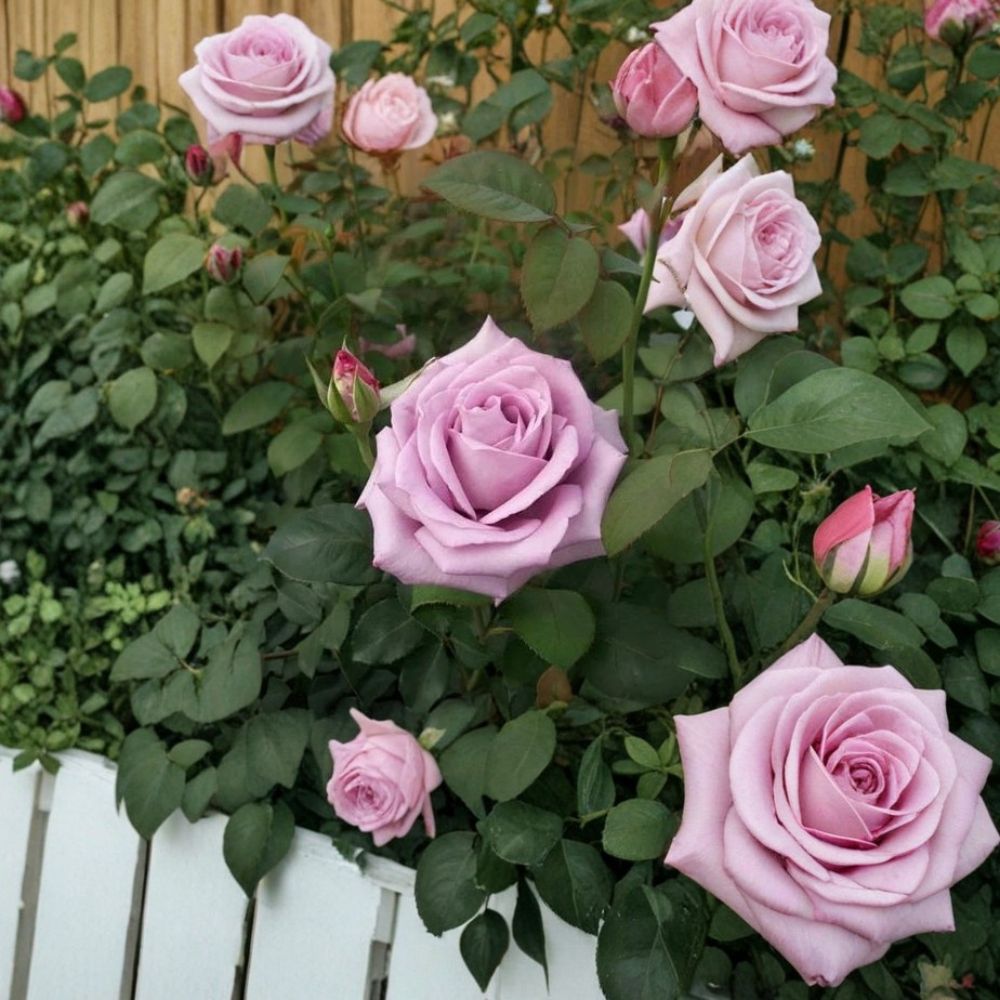 Blue Girl Rose – Hybrid Tea Live Plant in 2 Gallon Container, Mauve Lavender Fragrant Blooms, Garden Rose Bush, Rosa ‘Blue Girl’