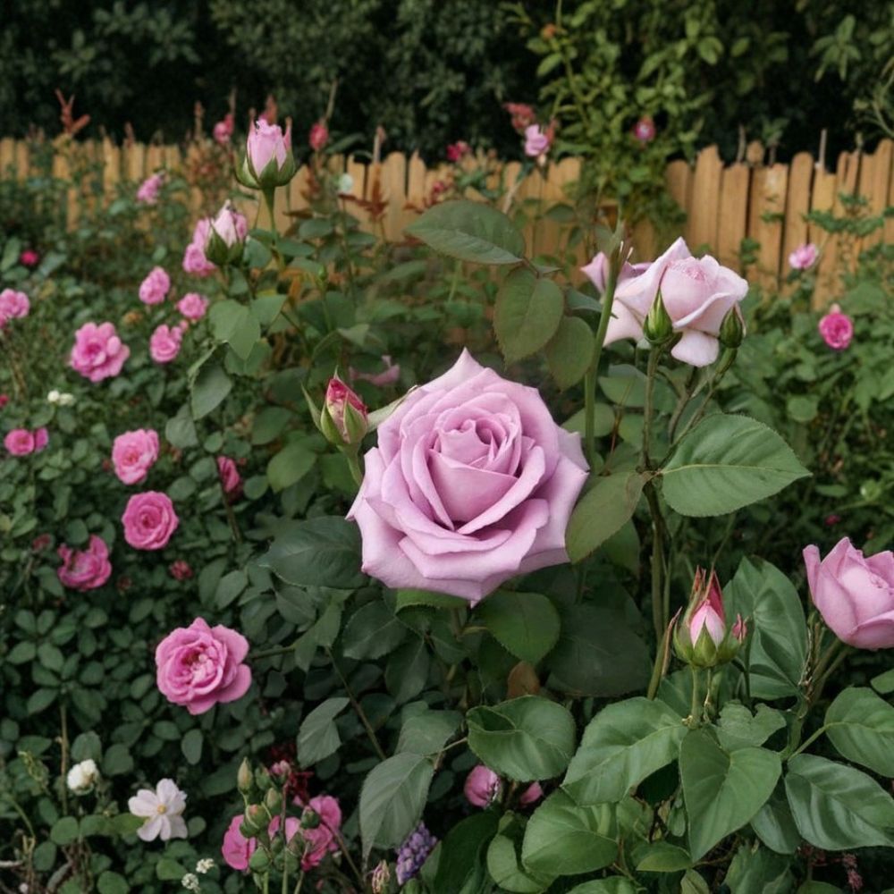 Blue Girl Hybrid Tea Rose Live Plant – 2 Gallon Mauve Lavender Fragrant Rose Bush, Repeat Blooming Garden Favorite