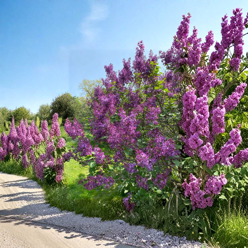 Pocahontas Lilac Live Fragrant Flowering Shrub 1 Gallon Pot Syringa x hyacinthiflora Early Blooming Purple Lilac