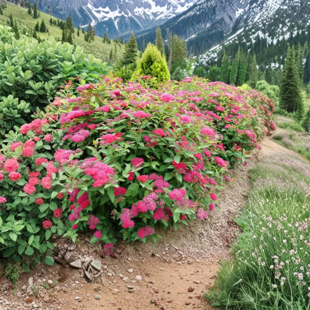 Double Play® Doozie® Spiraea japonica Live Plant – 4 Inch Pot, Red Pink Blooms, Easy Care Flowering Shrub for Landscape and Garden