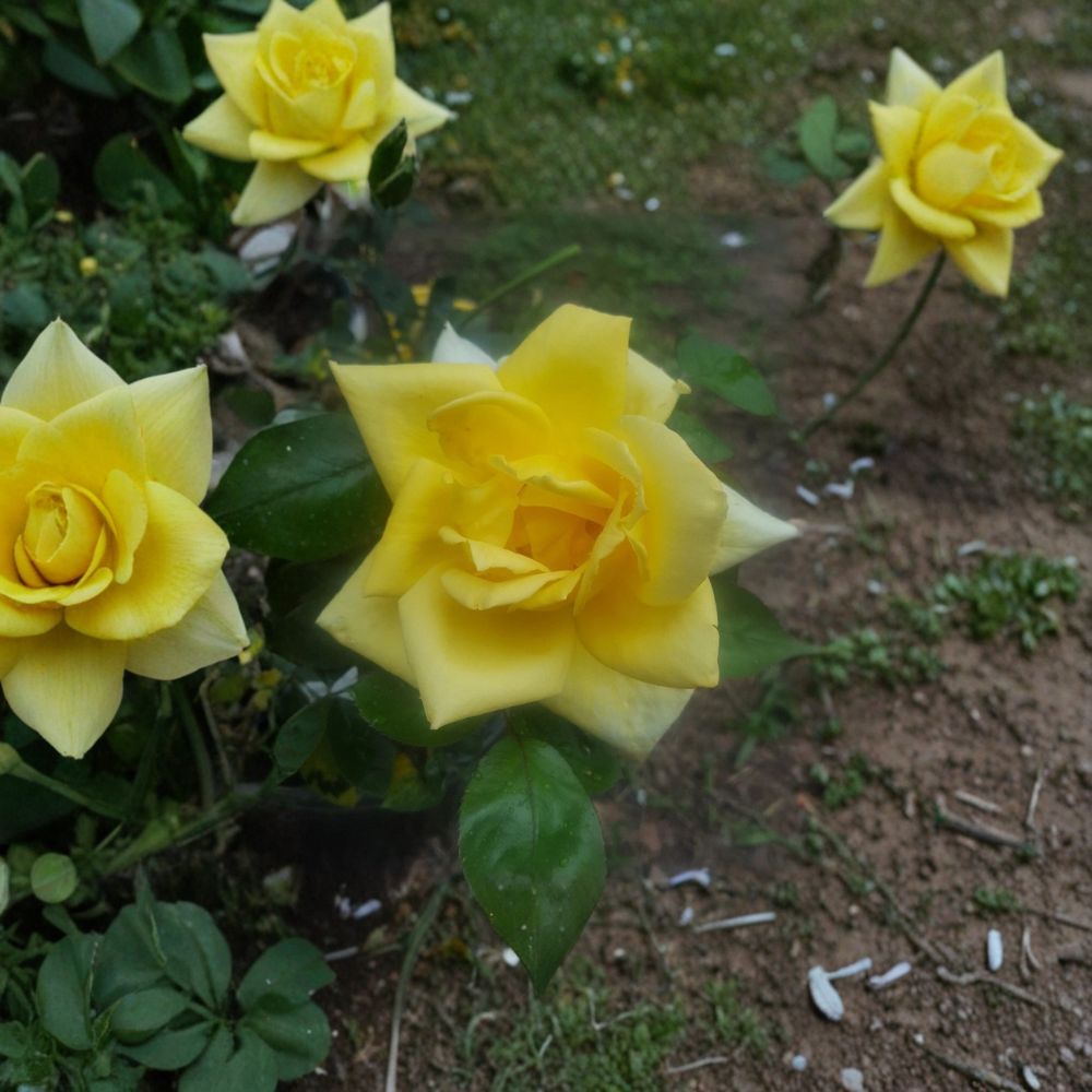 Oregold Grandiflora Rose – Yellow Live Bush Plant, 1 Gallon, Bright Golden Flowers, Rosa x odorata
