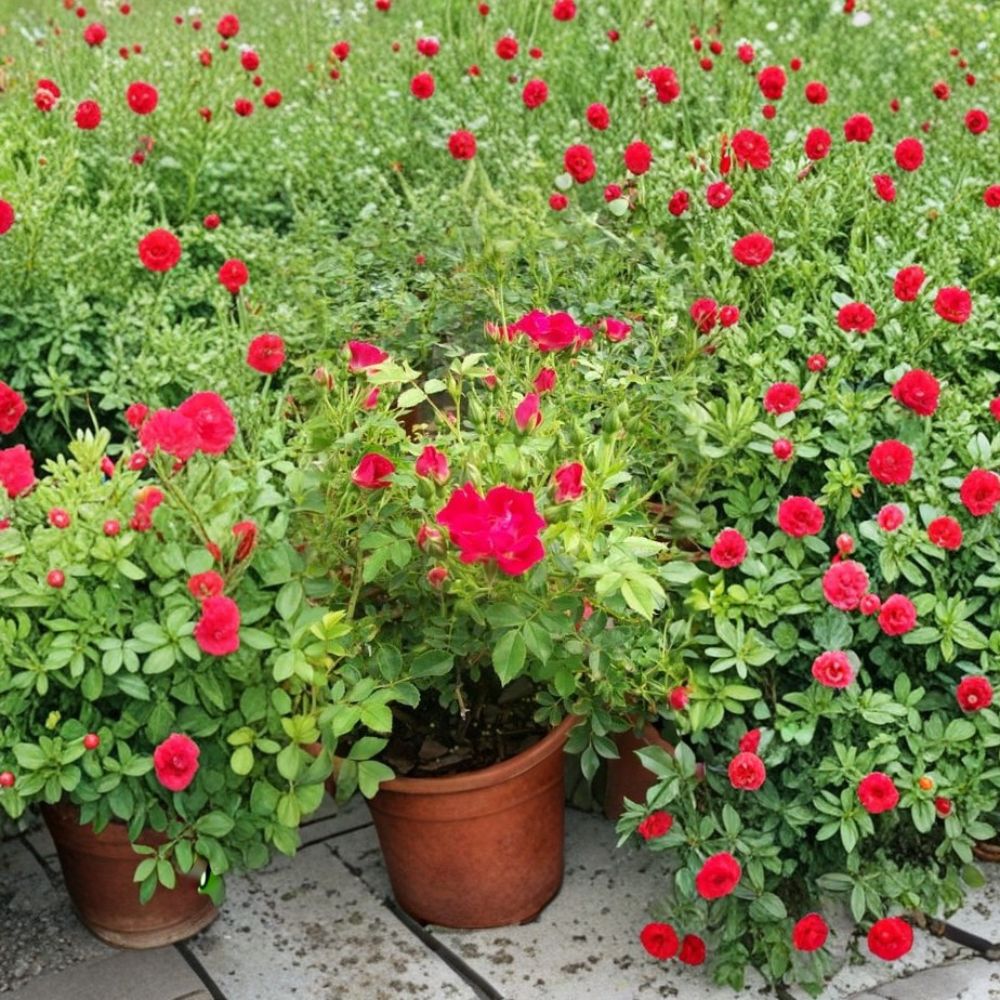 Red Drift Rose Groundcover Plant | 2 Gallon Shrub with Vibrant Red Blooms | Easy Care Landscape Rose | Full Sun Garden Shrub