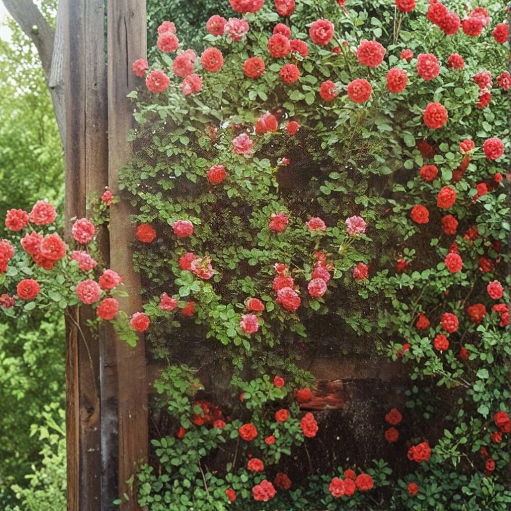 Climbing Rose Plant – Salmon Pink Blooms – Fragrant Garden Rose – Trellis & Fence Climber – Rosa 'Climbing America' – 2 Gallon