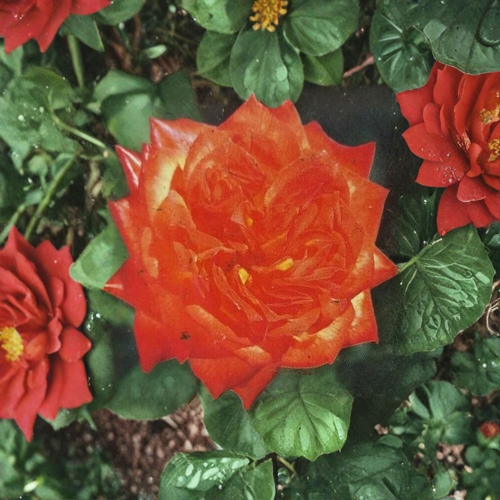 Charisma Floribunda Rose Plant – Live 2-Gallon Garden Shrub with Red, Orange, Yellow Blooms – Full Sun Flowering Rose Bush