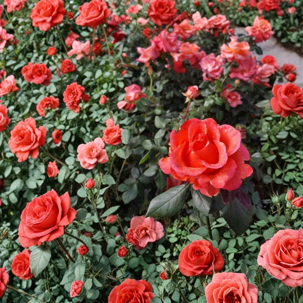 Ring of Fire Hybrid Tea Rose – Rosa Live Plant | 5 Gallon | Fiery Multi-Color Blooms | Garden Rose | Ready to Plant