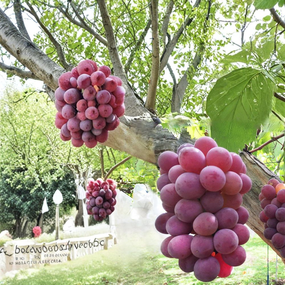Benifuji Grape Vine Bare Root – Vitis vinifera Japanese Red Table Grape Sweet Aromatic Fruit Vine for Patio & Backyard