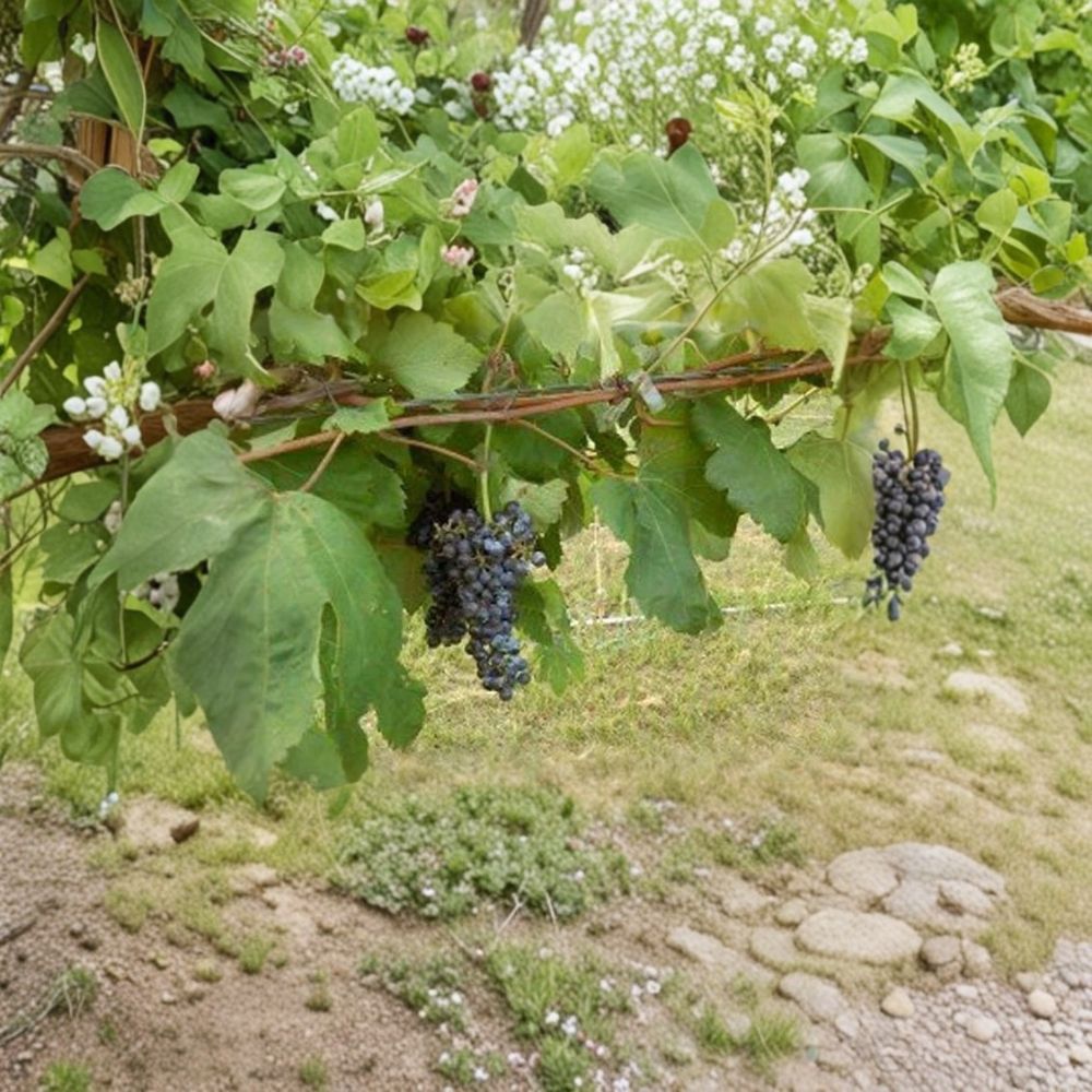 Black Manukka Seedless Grape Vine – Vitis vinifera Live Plant, 2 Gallon, Self-Fertile Fruit Vine for Home Garden, Easy to Grow Black Grapes