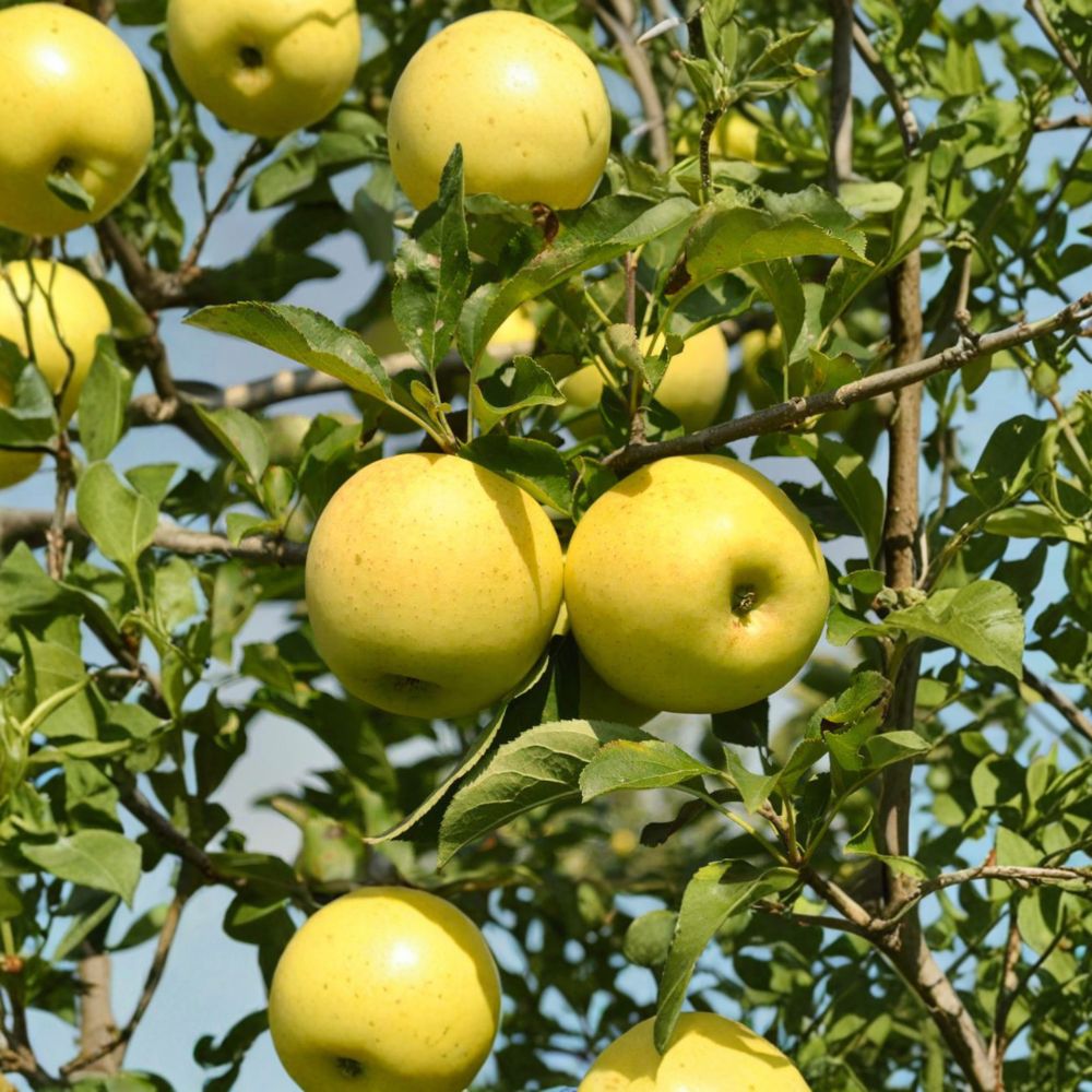 Golden Delicious Apple Tree Bare Root – Malus domestica ‘Golden Delicious’ – Sweet Yellow Fruit, Patio & Backyard Friendly