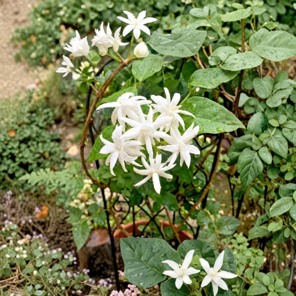 Belle of India Jasmine Live Plant 4 Inch Pot Jasminum sambac Double White Fragrant Blooms Indoor Outdoor