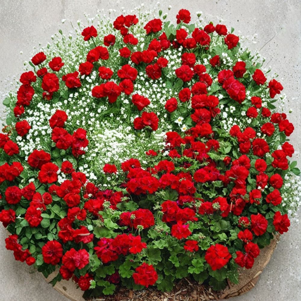Geranium Cuttings – 8 Pelargonium Mountie Red Ivy Trailing Geraniums for Rooting, Scarlet Red Blooms, Garden Plants