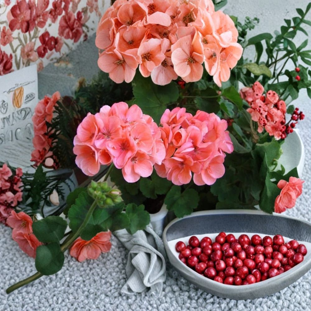 Salmon Pink Geranium Cuttings – 4 Fresh Pelargonium Upright Stem Cuttings for Rooting and Garden Display