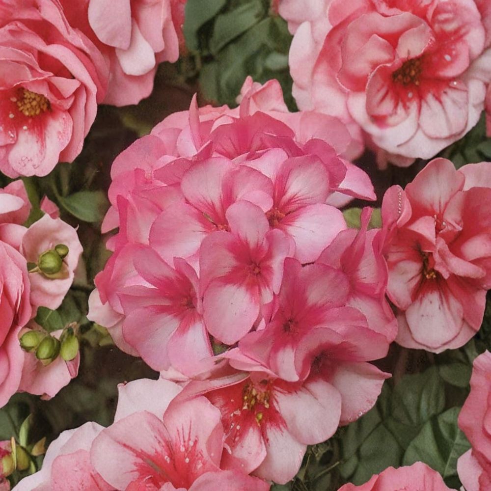 Mavericks Bicolor Geranium Seeds – 8 Pelargonium Seeds for Pink & White Summer Blooms, Annual Garden Flower, Easy to Grow