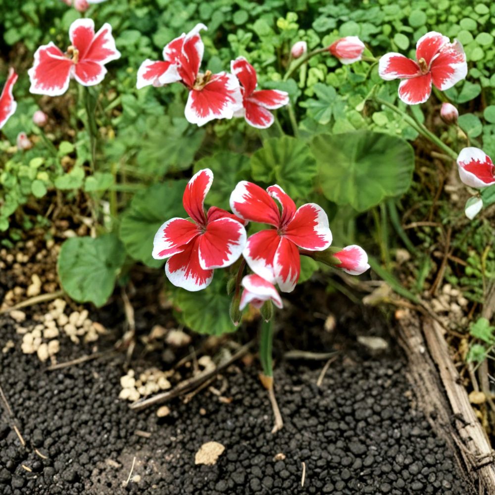 Rare Red & White Zonal Geranium Cutting – Pelargonium Starter Plant, Hardy Flowering Indoor & Garden Plant