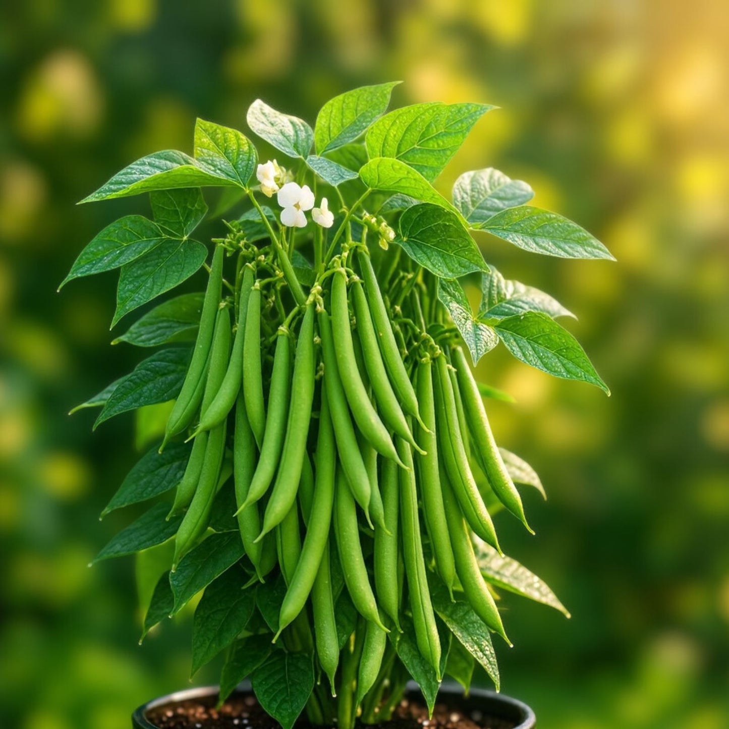 Heirloom Commodore Bush Bean Seeds Organic Non-GMO Green Bean Starter Plant for Gardening 100+ Seeds