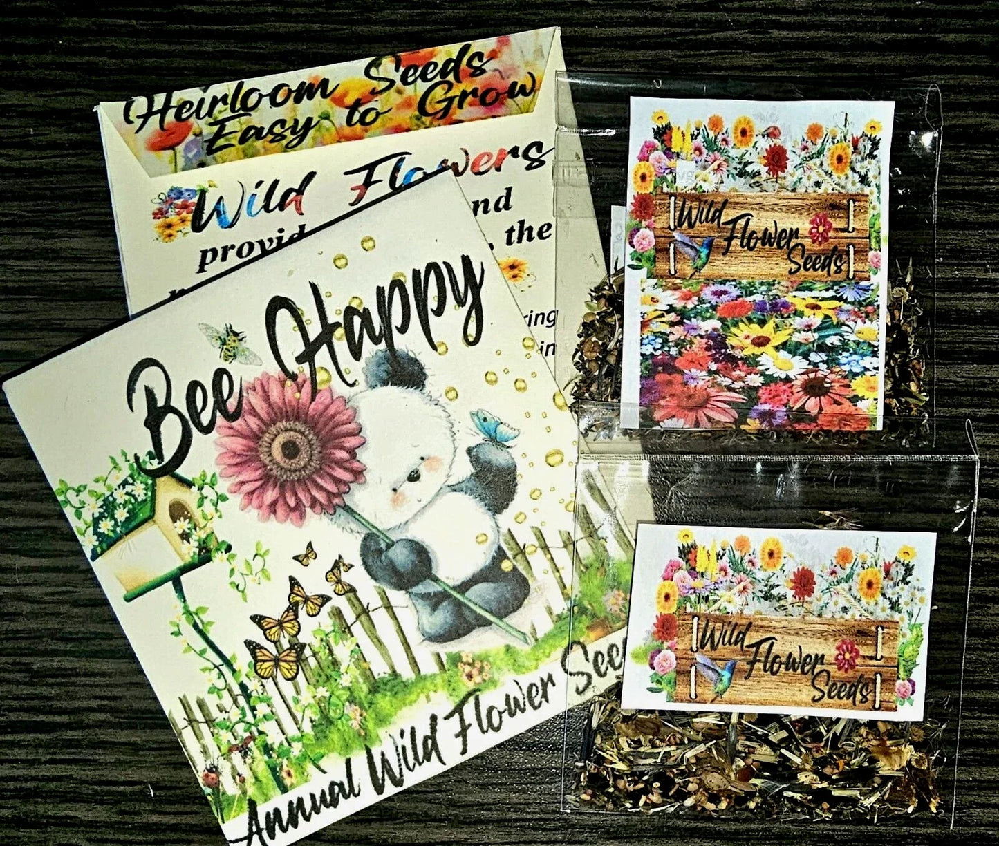 Bee Happy Wildflower Seeds - 1000+ Pollinator Attracting Seeds for Gardens, Meadows & Containers - Native Wildflower Mix