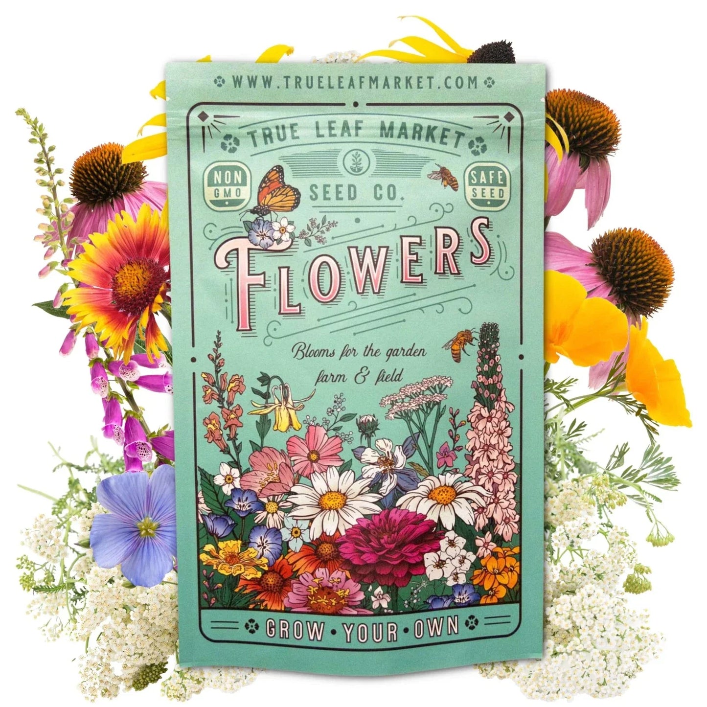 Perennial Wildflower Seed Mix 1 lb for Landscaping, Colorful, Easy Care, Native Flower Blend, Low Maintenance, Natural Garden