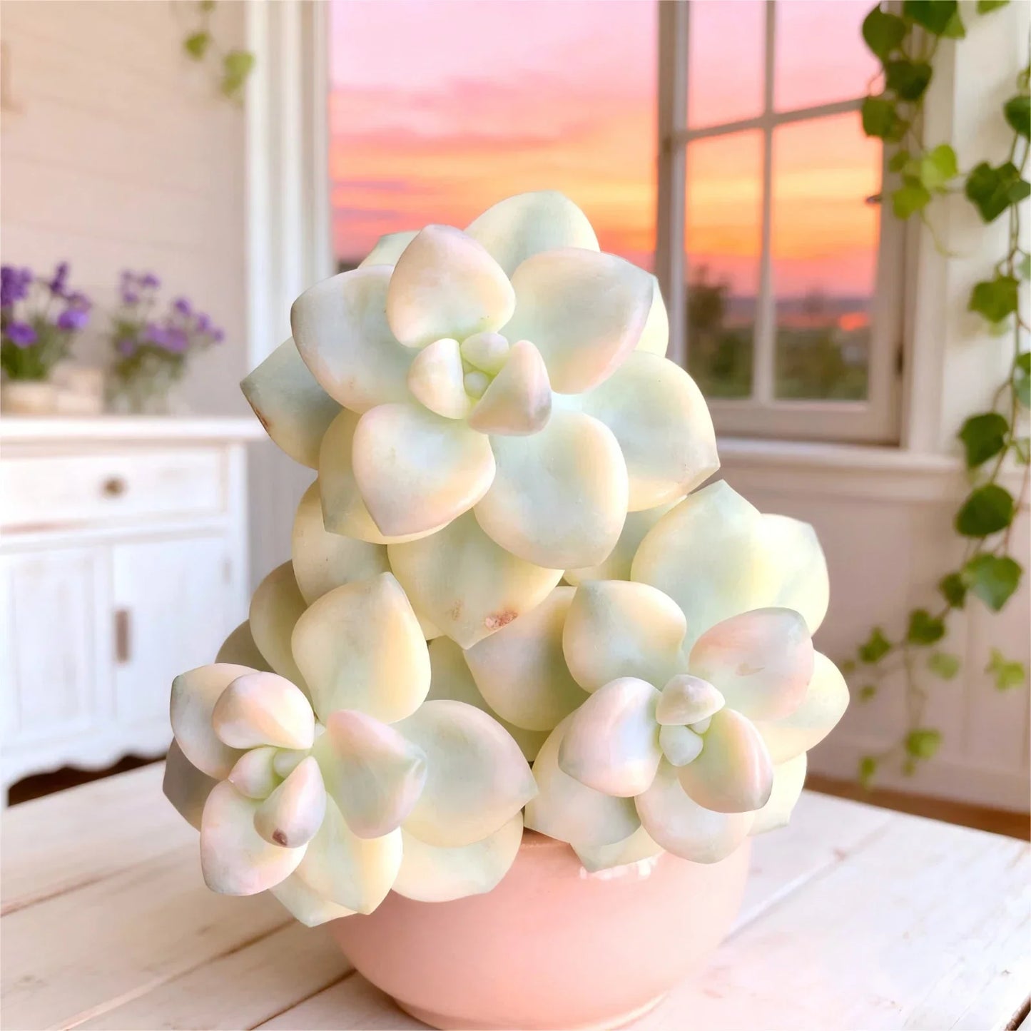 Rare Variegated Graptoveria paraguayense bernalense Bare Root Succulent - Easy-Care Indoor Plant