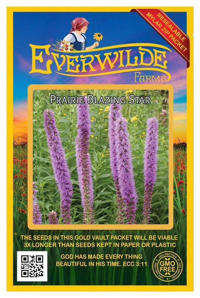 Prairie Blazing Star Wildflower Seeds 1 Oz Liatris pycnostachya for Pollinator Gardens, Meadows, Natural Landscapes