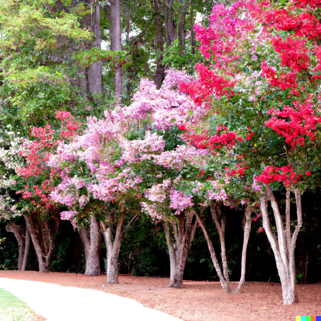 Crepe Myrtle Flower Tree Seeds - 100+ in 6 Bright Colors - Lagerstroemia indica - Garden Planting Seeds for Landscape