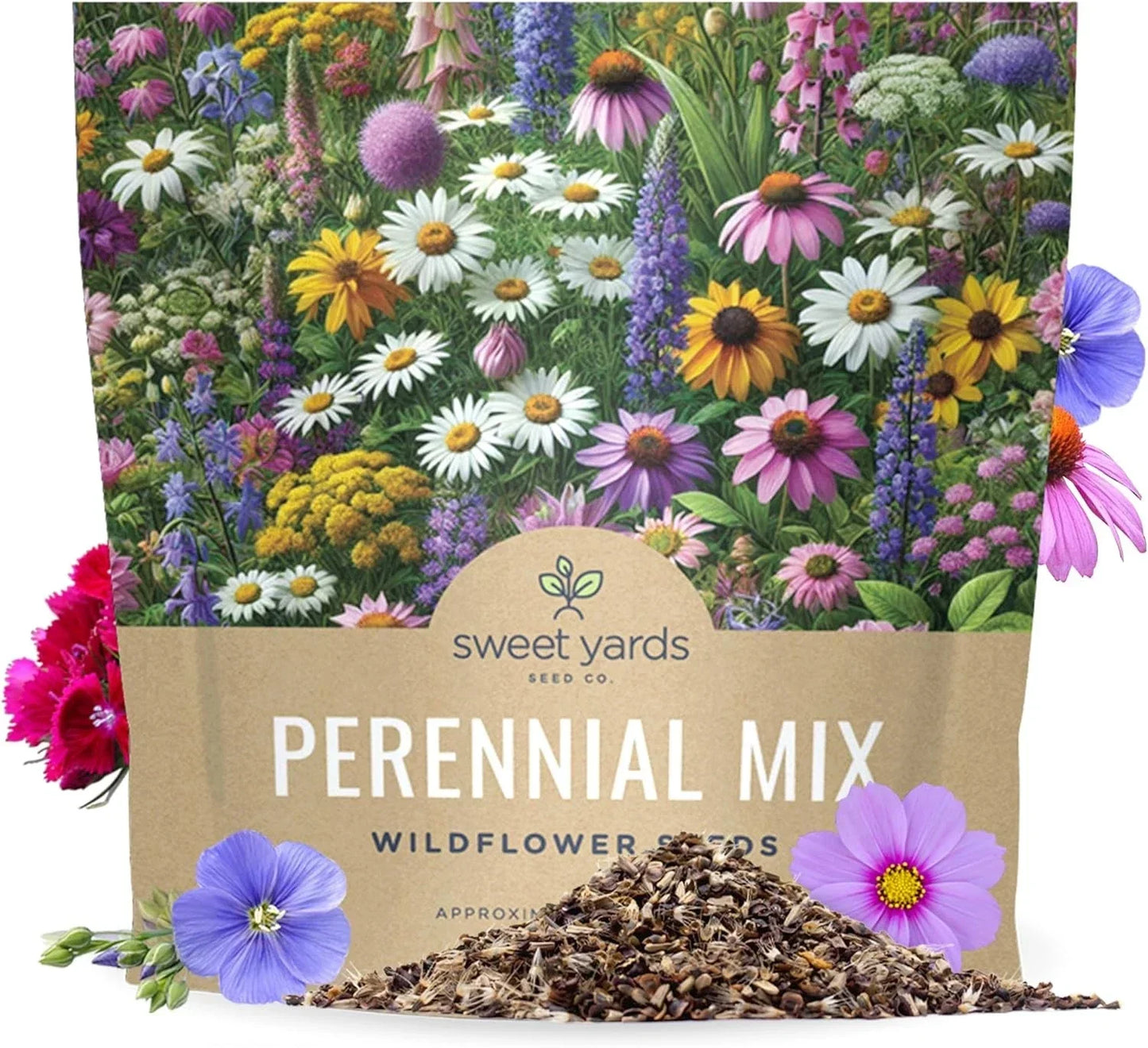 Perennial Wildflower Seeds Mixture – 1 Ounce Bulk Pack, Native Mixed Colors, Pollinator-Friendly Garden Wildflowers, Various Species