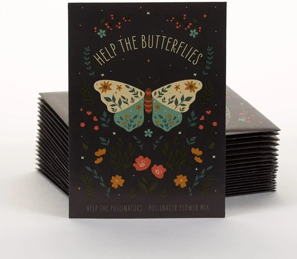 Wildflower Seed Mix 25 Pack Non-GMO Bentley Pollinator Blend for Garden Planting, Native Wildflowers to Attract Bees & Butterflies