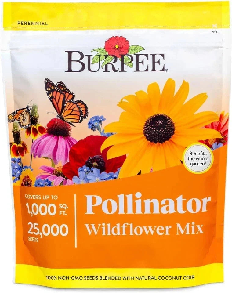 Bulk Wildflower Seeds 25,000 Count, 18 Non-GMO Varieties for Pollinators, Garden and Meadow Planting Mix