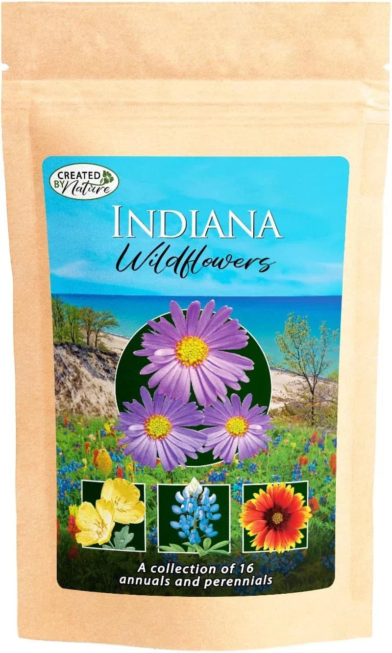 Wildflower Seed Mix 325 sq ft Indiana Blend with 16 Native Varieties, Over 40,000 Seeds, Pollinator Plants, Eco-Friendly Garden Restoration