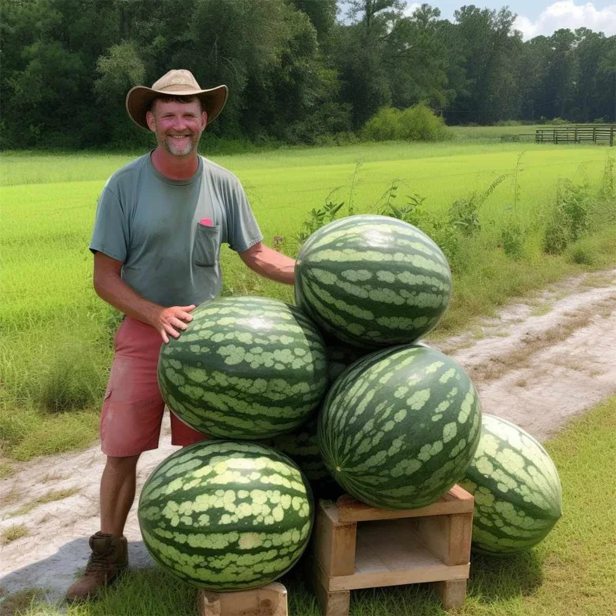 Florida Giant Watermelon Seeds - Heirloom, Non-GMO, Organic Citrullus lanatus - Large Juicy Watermelons for Summer Gardening
