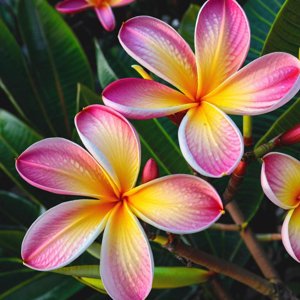 Plumeria Seeds 5 Pack Purple Yellow Hawaiian Flowers Perennial Garden Plants Tropical Fragrant Bloom