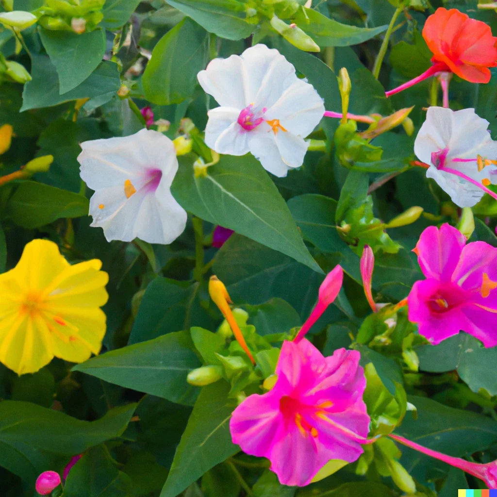 Four O' Clock Flower Seeds Mix - 50 Pack Mirabilis jalapa Perennial Vibrant Blooming Garden Seeds