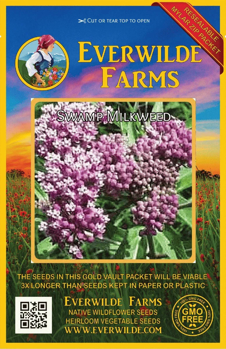 Swamp Milkweed Wildflower Seeds 1 oz Packet Asclepias incarnata Native Perennial Pollinator Attracting Garden Plant