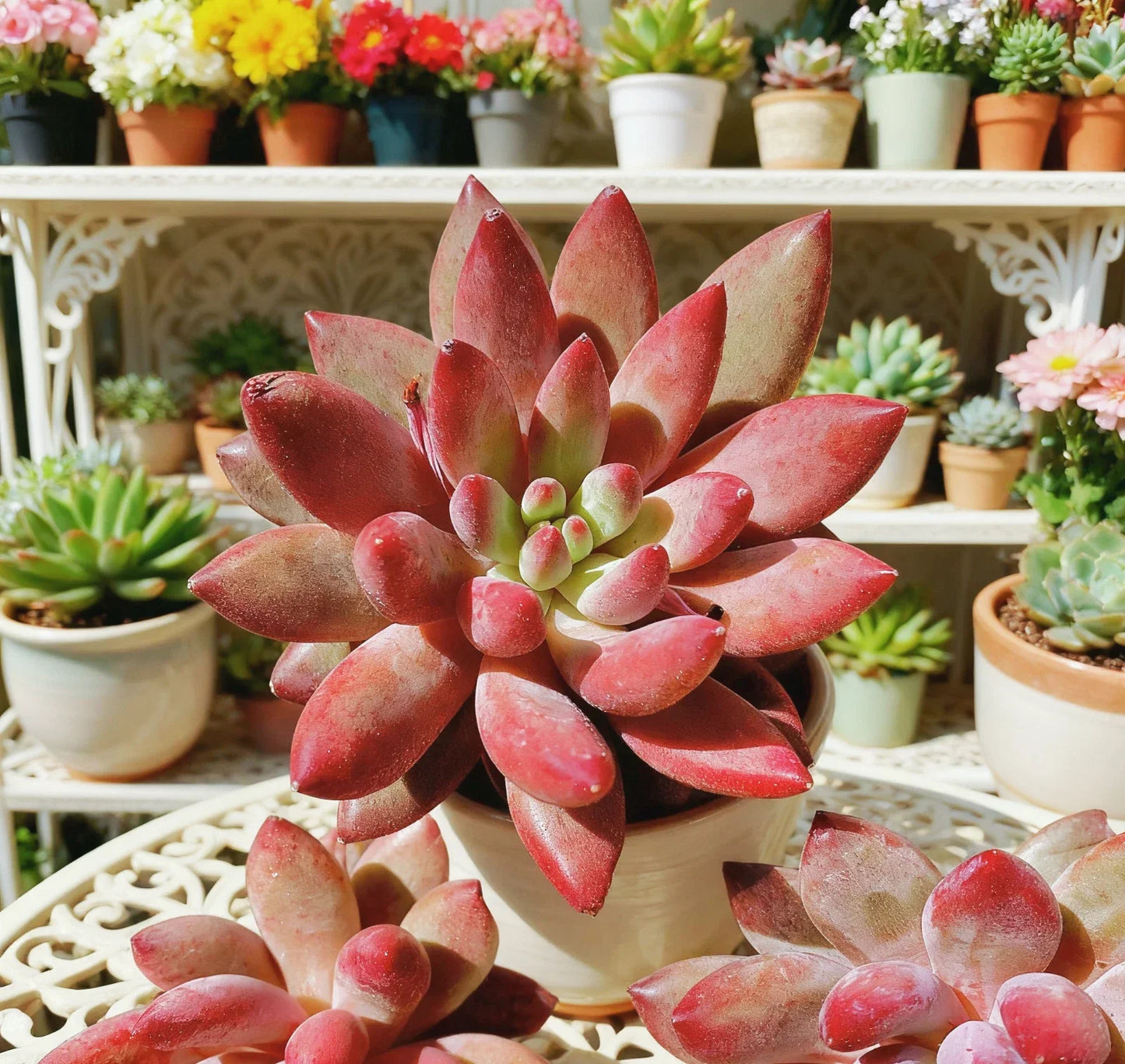 Echeveria Cherry Bare Root Succulent Plant - Rare Rosette, Easy Care, Drought Tolerant, Indoor Outdoor, Scientific Name Echeveria 'Cherry'