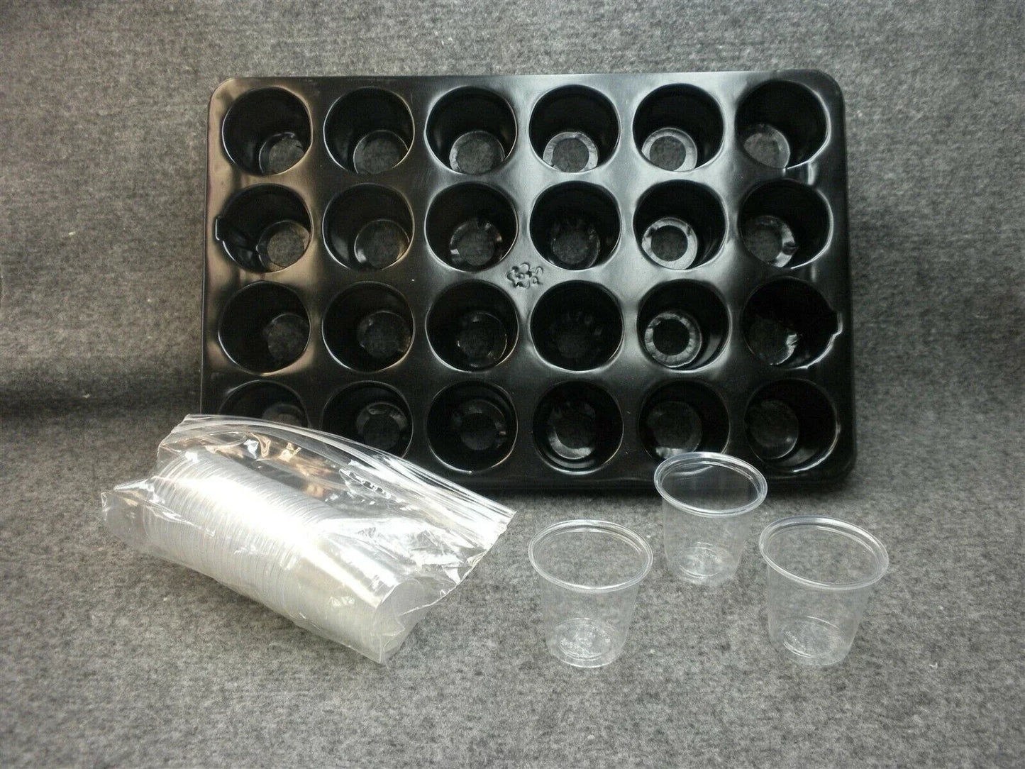 Seedling Starter Trays - 50 Count Super Sprouter Cups for Leafy Greens, Hydroponic Grow System, Eco-Friendly Biodegradable Plastic