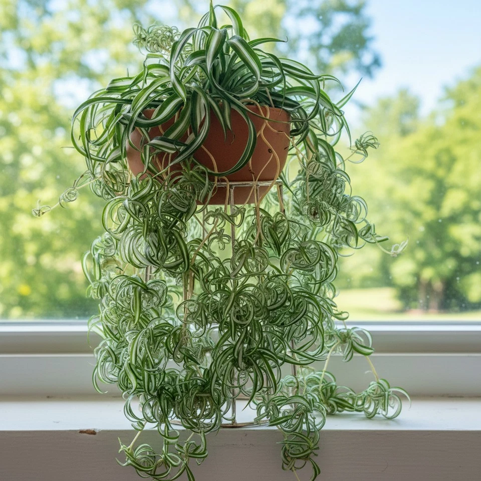 2 Rooted Spider Plant Cuttings – Chlorophytum Offshoots for Indoor Gardening, Houseplant Starters, Easy Care Chlorophytum