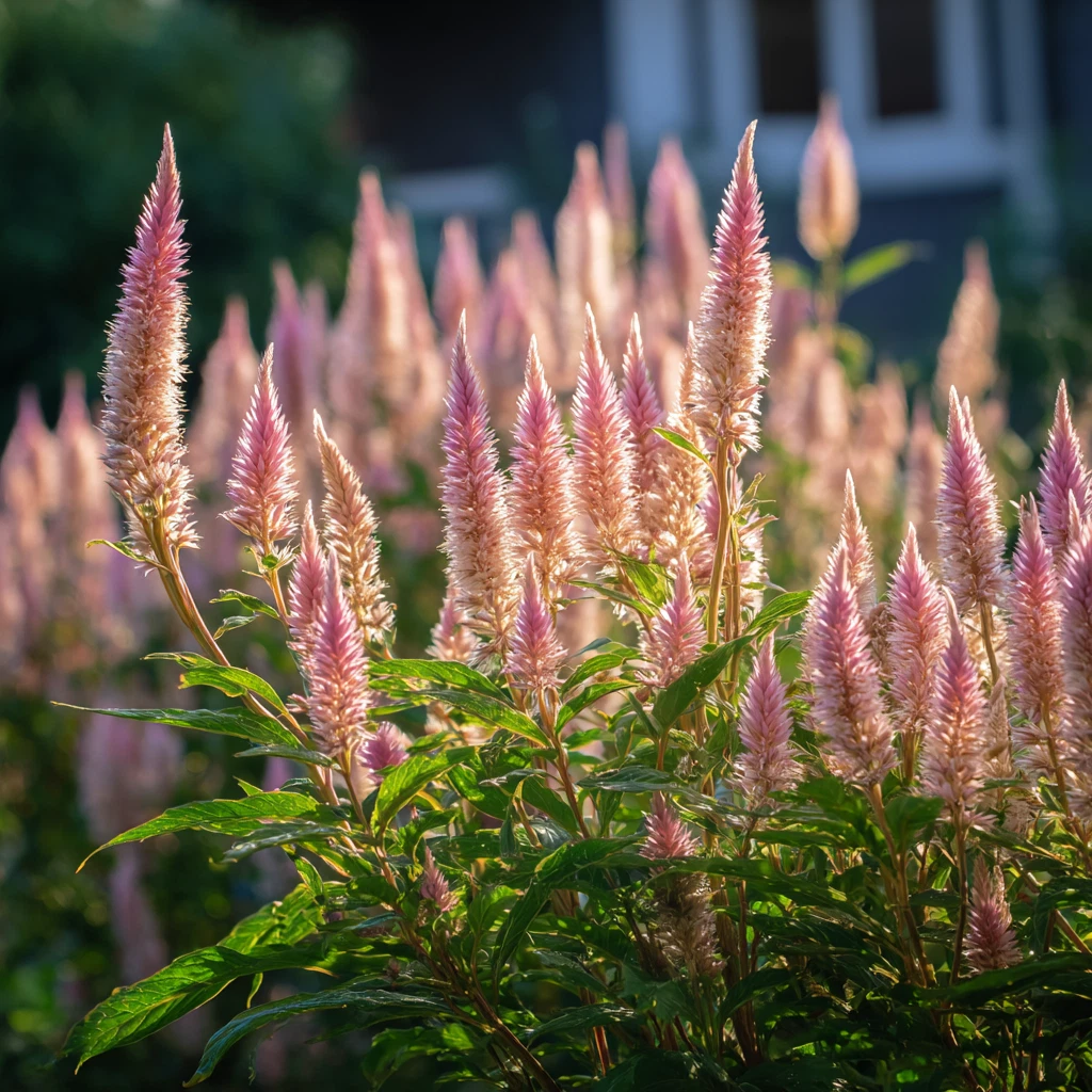Flamingo Feather Celosia Seeds – 50 Soft Pink Plume Seeds for Garden Beds & Cut Flowers – Celosia argentea var. plumosa